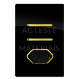 Conjunto Interruptor Duplo Simples + Tomada 20A 4x2 - Novara Laca Gold